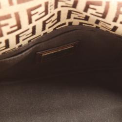 Pre Owned Fendi Zucchino Mini Mama Bag with Pink Trim