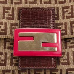 Pre Owned Fendi Zucchino Mini Mama Bag with Pink Trim