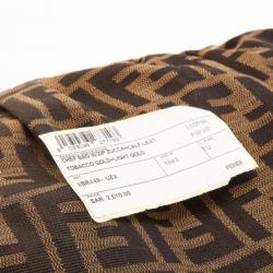Pre Owned Fendi Zucca Chef Hobo with Metallic Leather Trim