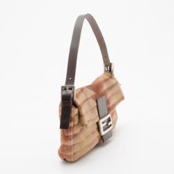 Pre Owned Fendi Tiger Stripe Pony Hair Baguette Bag