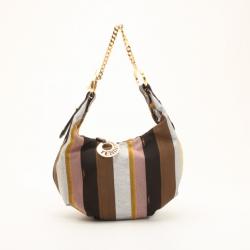 Pre Owned Fendi Striped Chef Chain Hobo