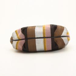 Pre Owned Fendi Striped Chef Chain Hobo