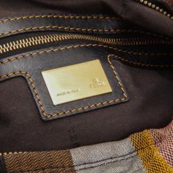 Pre Owned Fendi Striped Chef Chain Hobo