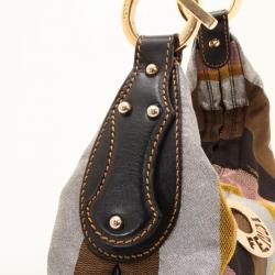 Pre Owned Fendi Striped Chef Chain Hobo