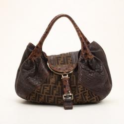 Pre Owned Fendi Zucca Turtle Spy Bag