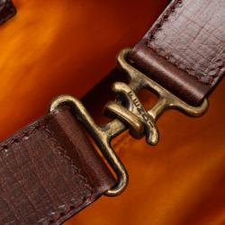 Pre Owned Fendi Denim & Brown Leather Bag Du Jour