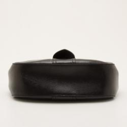 Pre Owned Fendi Black Leather Logo Pochette Bag 