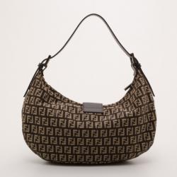 Pre Owned Fendi Zucchino Monogram Hobo Bag