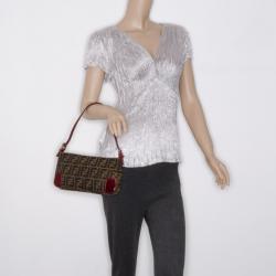 Pre Owned Fendi Tobacco Zucca Small Shoulder Bag
