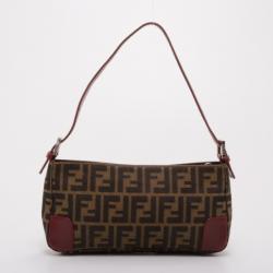 Pre Owned Fendi Tobacco Zucca Small Shoulder Bag