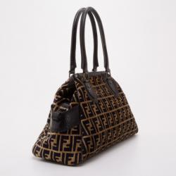 Pre Owned Fendi Velour Zucca Bag Du Jour Tote