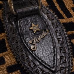 Pre Owned Fendi Velour Zucca Bag Du Jour Tote