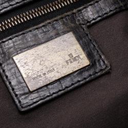 Pre Owned Fendi Velour Zucca Bag Du Jour Tote