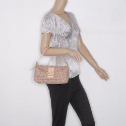 Fendi Light Pink Zucchino Monogram Baguette