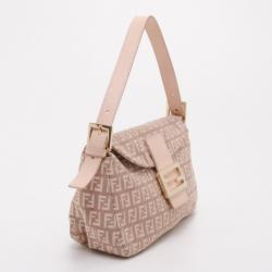 Fendi Light Pink Zucchino Monogram Baguette