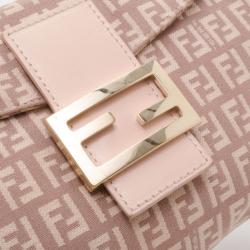 Fendi Light Pink Zucchino Monogram Baguette