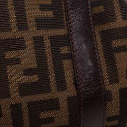 Pre Owned Fendi Jacquard Zucca Boston Bag 