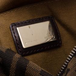 Pre Owned Fendi Jacquard Zucca Boston Bag 