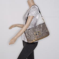 Fendi Glitter Zucca Baguette Handbag