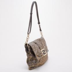 Fendi Glitter Zucca Baguette Handbag