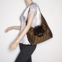 Pre Owned Fendi Zucca Borsa B Hobo Bag 