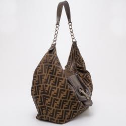 Pre Owned Fendi Zucca Borsa B Hobo Bag 