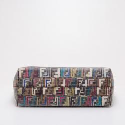 Pre Owned Fendi Multi-Color Zucca Jacquard Shopping Tote