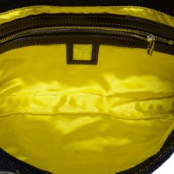 Fendi Daisy Embroidered Denim Baguette 