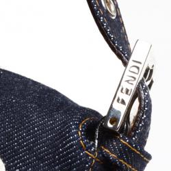 Fendi Daisy Embroidered Denim Baguette 