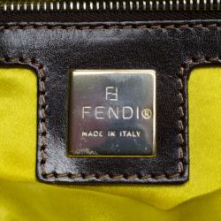 Fendi Daisy Embroidered Denim Baguette 