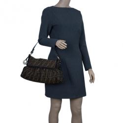 Pre Owned حقيبة فندي شيف كانفاس بني زوكا للكتف