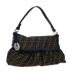 Pre Owned حقيبة فندي شيف كانفاس بني زوكا للكتف