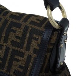 Pre Owned حقيبة فندي شيف كانفاس بني زوكا للكتف