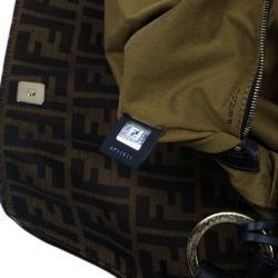 Pre Owned حقيبة فندي شيف كانفاس بني زوكا للكتف