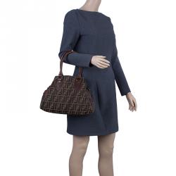 Pre Owned Fendi Brown Canvas Small Zucca Chef De Jour Bag