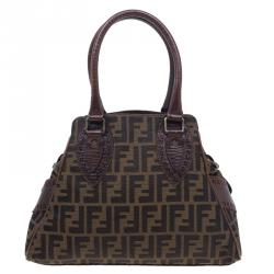 Pre Owned Fendi Brown Canvas Small Zucca Chef De Jour Bag