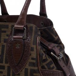 Pre Owned Fendi Brown Canvas Small Zucca Chef De Jour Bag