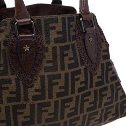 Pre Owned Fendi Brown Canvas Small Zucca Chef De Jour Bag