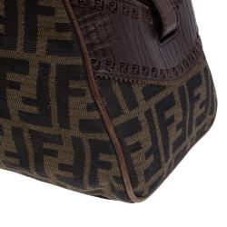 Pre Owned Fendi Brown Canvas Small Zucca Chef De Jour Bag