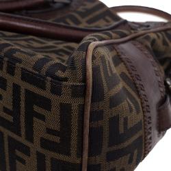 Pre Owned Fendi Brown Canvas Small Zucca Chef De Jour Bag