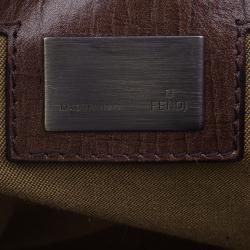 Pre Owned Fendi Brown Canvas Small Zucca Chef De Jour Bag
