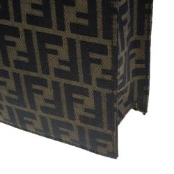 Pre Owned Fendi Brown Zucca Tote Flat Bag