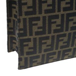 Pre Owned Fendi Brown Zucca Tote Flat Bag