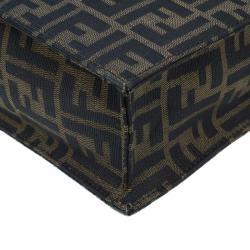 Pre Owned Fendi Brown Zucca Tote Flat Bag