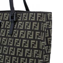 Pre Owned Fendi Brown Canvas and Leather Zucchino Tote Bag