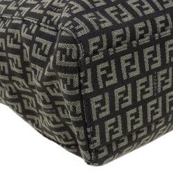 Pre Owned Fendi Brown Canvas and Leather Zucchino Tote Bag