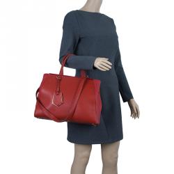 Pre Owned Fendi Red Saffiano Leather 2Jours Tote