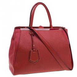 Pre Owned Fendi Red Saffiano Leather 2Jours Tote