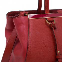 Pre Owned Fendi Red Saffiano Leather 2Jours Tote