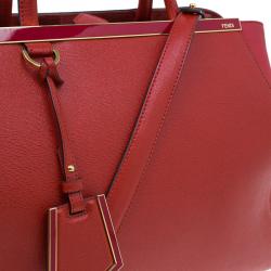 Pre Owned Fendi Red Saffiano Leather 2Jours Tote